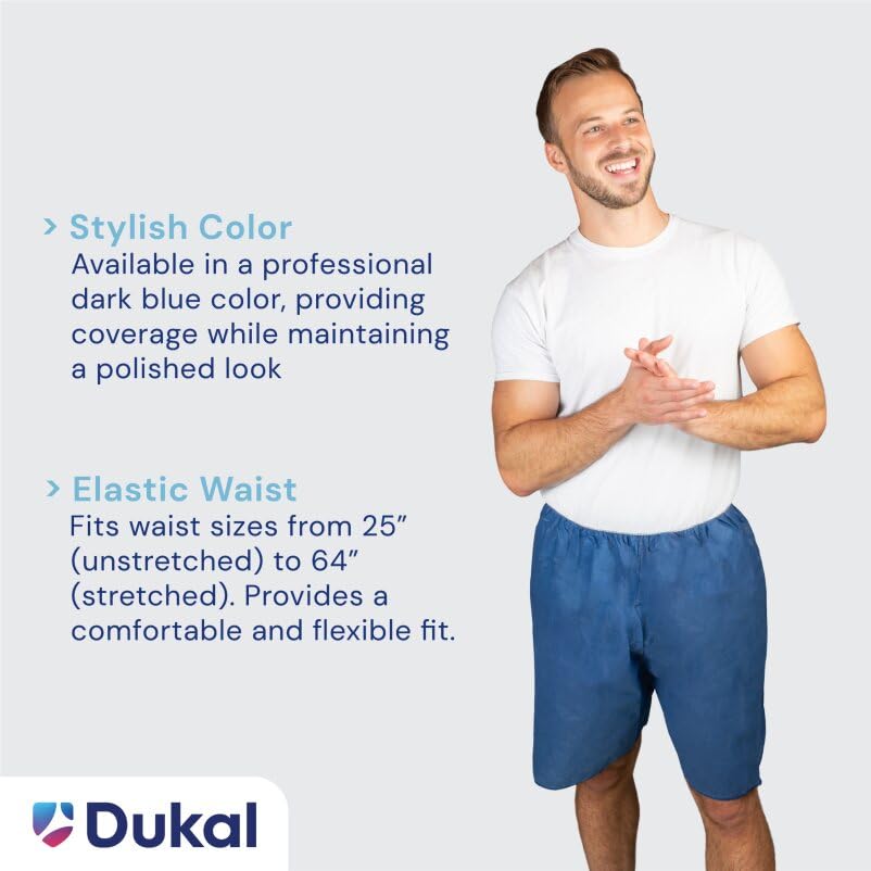 Dukal Patient Exam Wear, Short, Non-Sterile, Unisize, Dark Blue (5 Bags/Case 10 Bag) (Pack of 50)