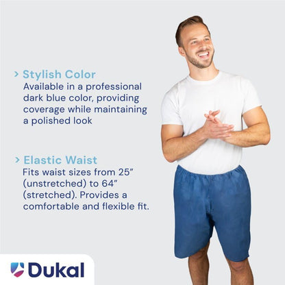 Dukal Patient Exam Wear, Short, Non-Sterile, Unisize, Dark Blue (5 Bags/Case 10 Bag) (Pack of 50)