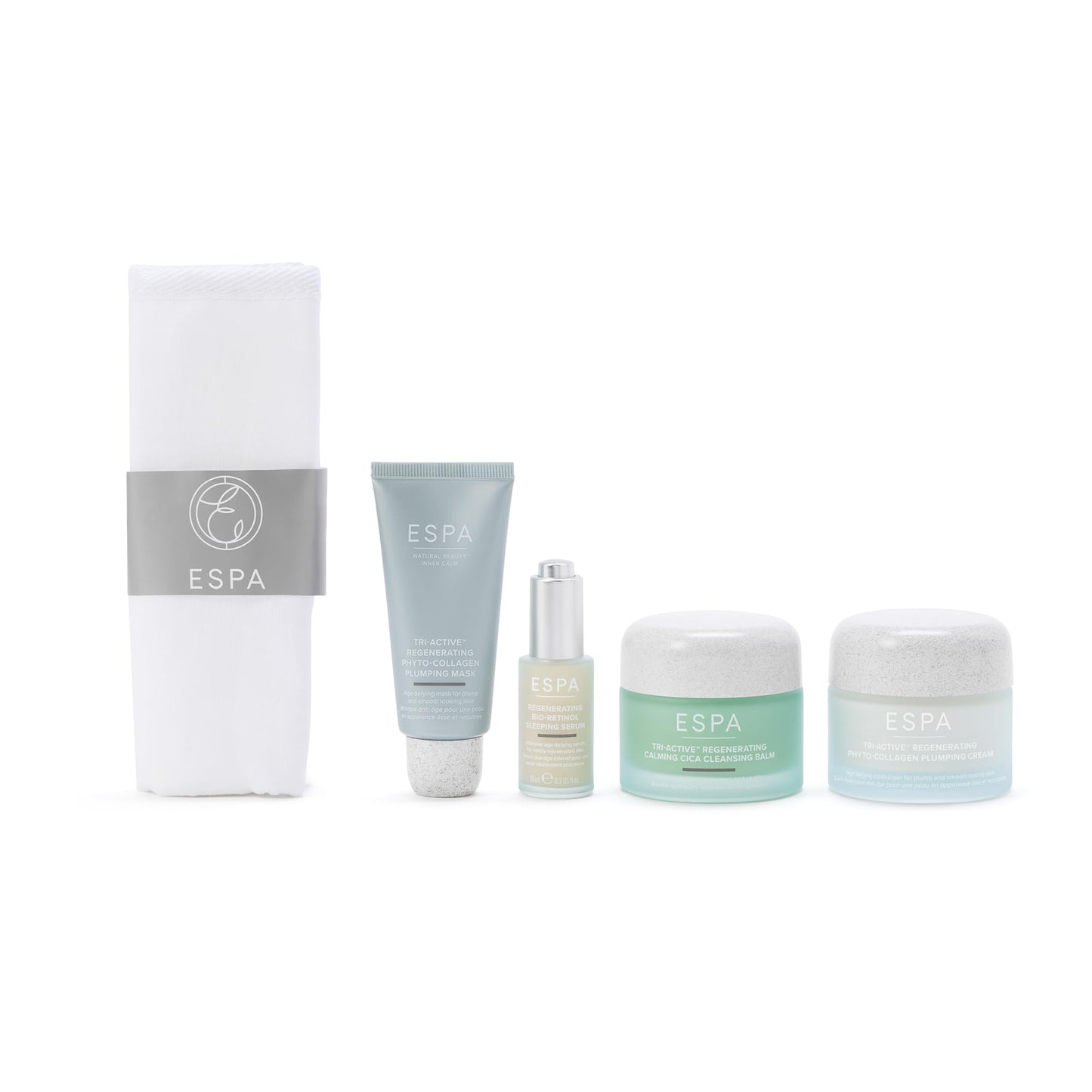 ESPA Luminous Regenerating Collection | Anti-Aging Skincare Gift Set with Phyto-Collagen & Bio-Retinol to Reduce Wrinkles & Plump Skin | Includes Cleansing Balm, Cream, Serum, Mask & Cleansing Cloth