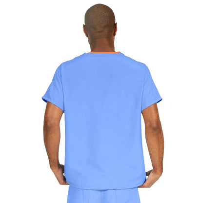 Medline PerforMAX Unisex Reversible Scrub Top, MDL-CC, Large, Ceil Blue