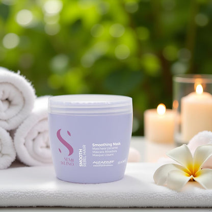 Alfaparf Milano Semi Di Lino Smooth Mask for Frizzy and Rebel Hair - Intensive Detangling Hair Treatment - Controls Frizz - Straightens and Hydrates Unruly Hair