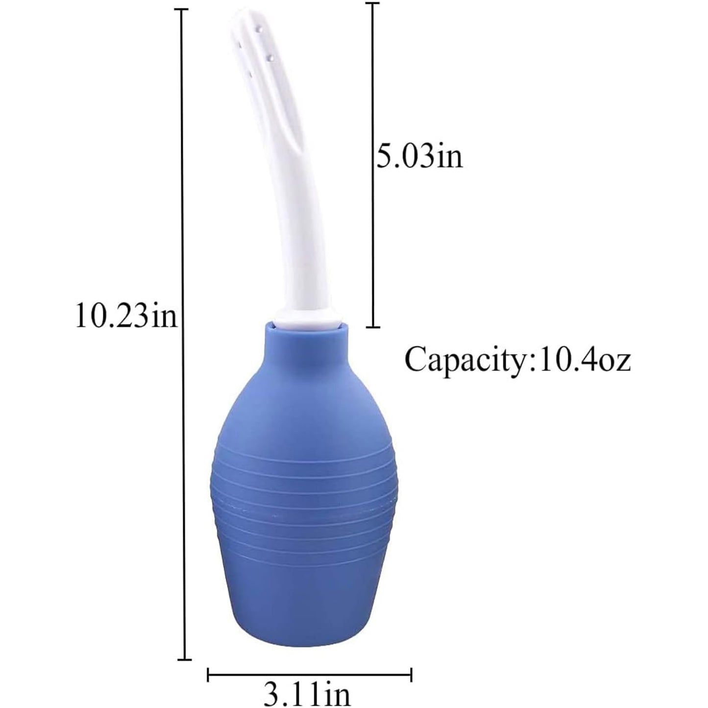 Enema Bulb Anal Douche for Men & Women - Reusable Colon Cleansing Enema Cleaner for Water/Coffee Enema, Detox & Constipation Relief, Personal Health Care (Blue)