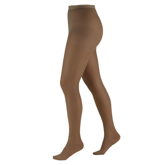 Truform 15-20 mmHg Compression Pantyhose, Sheer 20 Denier Women's Shaping Tights, Espresso, Queen Plus