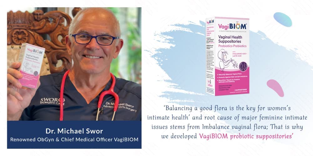 Biom Probiotic Suppository: Natural Vaginal pH and Odor Control Regimen; Balance and Nourishes Vaginal Microbiome; No Parabens (30)