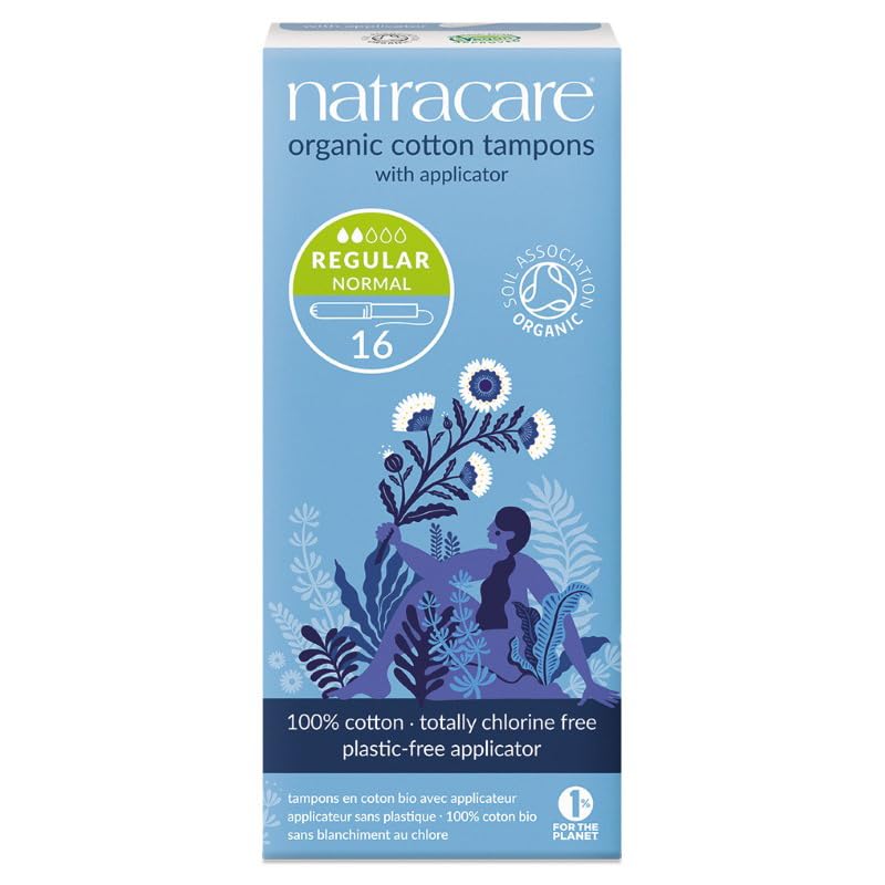NATRACARE Organic Regular Tampons with Applicator ,16 Count (Pack of 3)