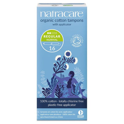 NATRACARE Organic Regular Tampons with Applicator ,16 Count (Pack of 3)