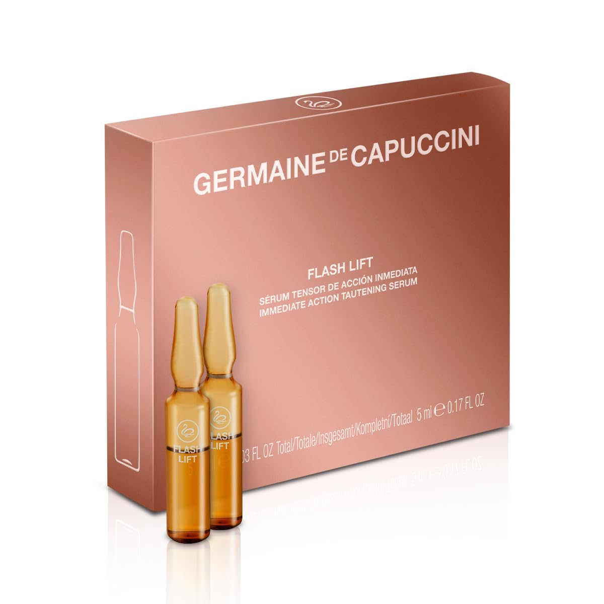 GERMAINE DE CAPUCCINI | OPTIONS - Flash Lift Vial - Facial Serum Ampoules - Perfect and long-lasting makeup finish - Minimizes signs of fatigue and reduces wrinkles - 5 vials of 1 ml each