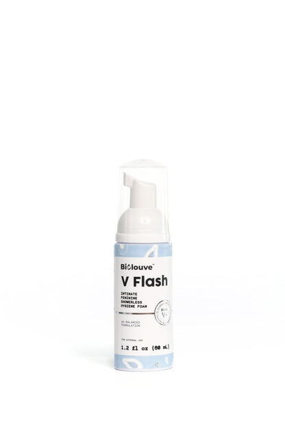 V Flash Showerless Feminine Intimate Wash, pH Balanced, Hydrating, and Non-irritating (1.2oz)