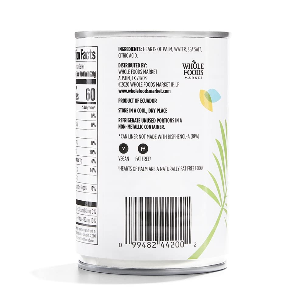 365 by Whole Foods Market, Whole Hearts Of Palm, 14.1 Ounce