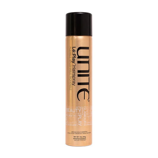 UNITE Hair - Lé:Play Hairspray – Flexible Light to Medium Hold Styling Spray – Brushable, Non-Flaking with Natural Satin Finish – Thermal Protection – 10 Oz