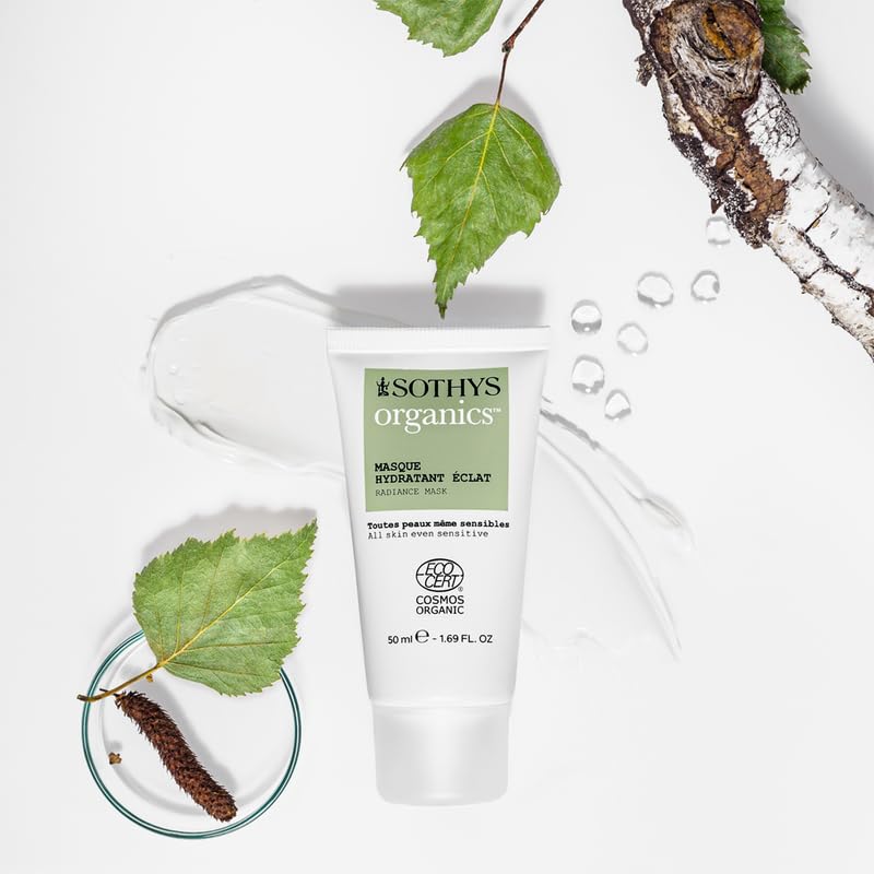 SOTHYS Organics Radiance Mask | Hydrating Organic Face Mask with Birch Sap for Sensitive, Oily & Dry Skin | Vegan, Moisturizer Boost