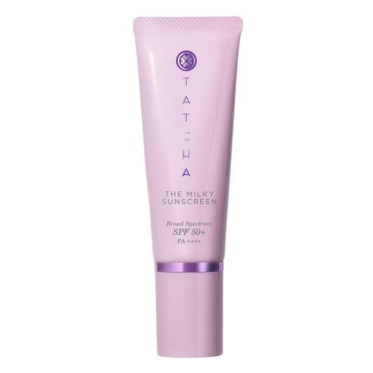 TATCHA The Milky Sunscreen, Broad Spectrum SPF 50+ PA+++ | Daily Light-Weight Sun Protection with No White Cast | Visible Sun Damage Correction for All Skin Types with Ectoin, Vitamin E, and Aloe