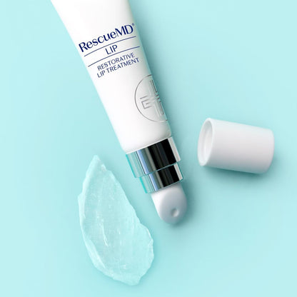 RescueMD Restorative Lip Treatment, Peptide-Powered Rejuvenation + Arnica Repair for Healthy, Hydrated Lips (12mL)