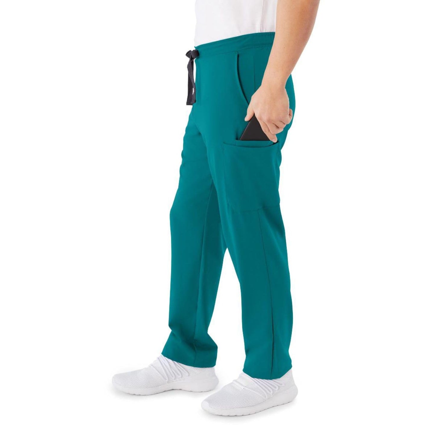 ave. Unisex Clinton Straight Leg Six Pocket Cargo Scrub Pant in Teal Blue, L