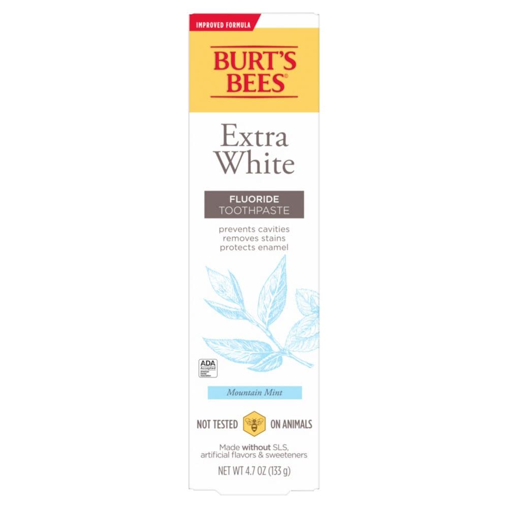 Burt’s Bees Toothpaste with Fluoride, Extra White, Zen Peppermint, 4.7 oz (14)