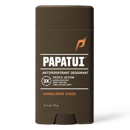 PAPATUI by Dwayne Johnson Triple Action Antiperspirant for Men | Sweat Control, Odor Neutralizer & Skin Nourishing | Sandalwood Suede | 2.6 oz