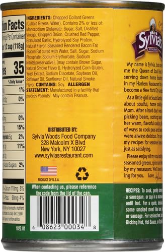 Sylvia's Specially-Seasoned Collard Greens, 14.5 Ounce Cans (Pack of 12)