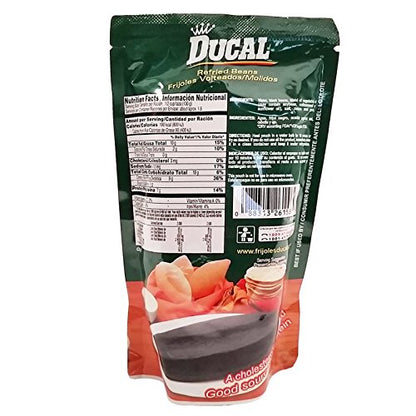 Ducal Refried Black Beans 14.1oz / 400grs Frijoles Negros Volteados (3 Pack)