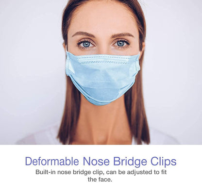 Disposable Face Masks, Pack of 200 - Dust Particle 3-Layer Design with Earloop Protective Cover (OTB00108)