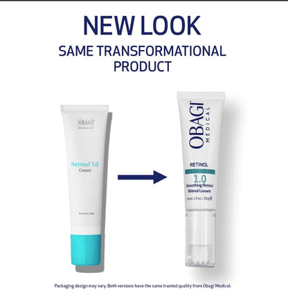Obagi Medical Retinol 1.0 Cream - High Concentration Retinol Helps Reduce the Appearance of Fine Lines and Wrinkles & Smooth Texture with Minimal Irritation - 1 oz