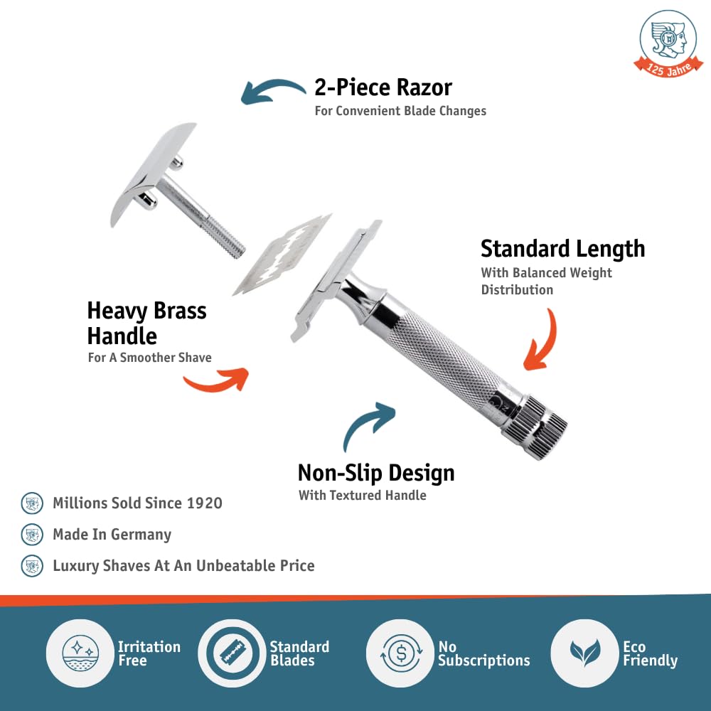 MERKUR MERKUR Short Handle Safety Razor with 10 blades