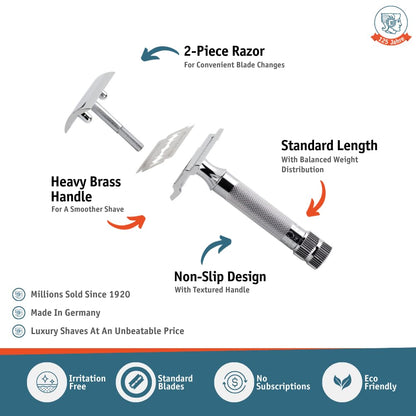 MERKUR MERKUR Short Handle Safety Razor with 10 blades