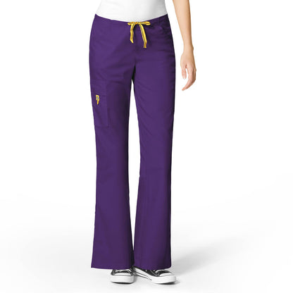 WonderWink womens Flare Leg Cargo Pant, Eggplant, 5X-Large