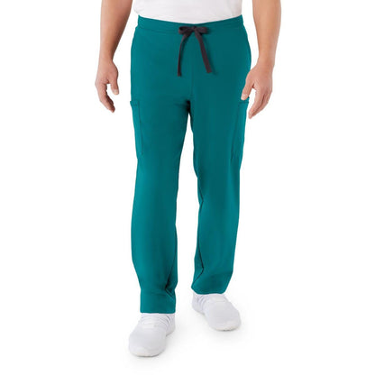ave. Unisex Clinton Straight Leg Six Pocket Cargo Scrub Pant in Teal Blue, L