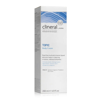 AHAVA Clineral Topic Body Cream - Lightweight hydrating body cream to alleviate irritations, dryness & redness, with Exclusive Osmoter, Grapefruit Peel Oil & Dead Sea Mud, 6.8 Fl.Oz