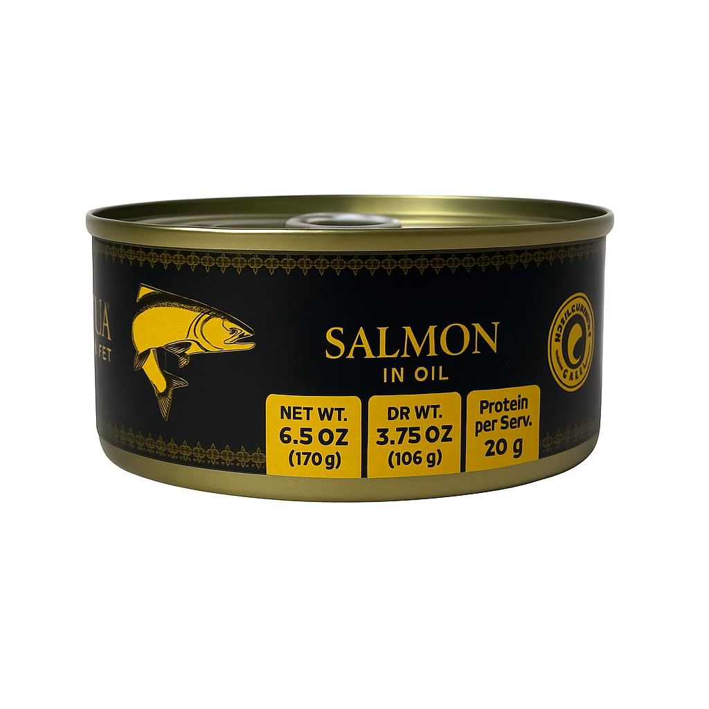 Aqua Gourmet Canned Salmon in Oil – Wild Flavor from Chilean Patagonia, 6.5 Oz