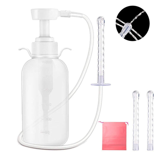 Reusable Vaginal Cleansing System Excellent Vaginal Cleanser Female Vaginal Rinse, Manual Pressure Clean, 100% Safe, 300 ml Capacity Extra 2 Nozzle Tips Doctor Recommended (300ml)
