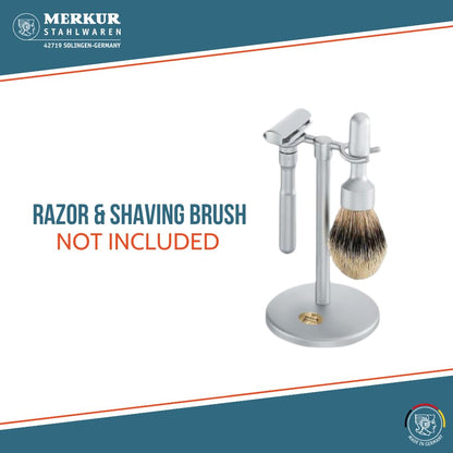 MERKUR 4780 Luxury Safety Razor Stand, Matte Chrome Finish, Exclusive Display Stand for Futur 700 Series Razors & 1700 Shaving Brush, Elegant Bathroom Organization, Made in Germany