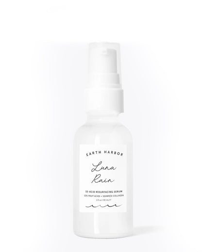 Earth Harbor | LUNA RAIN Phyto-Resurfacing Night Serum - Improves Skin Texture & Tone | Purely Natural & Cruelty-Free | Superfruit Acids + Seaweed Collagen |1 fl oz