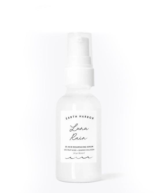 Earth Harbor | LUNA RAIN Phyto-Resurfacing Night Serum - Improves Skin Texture & Tone | Purely Natural & Cruelty-Free | Superfruit Acids + Seaweed Collagen |1 fl oz