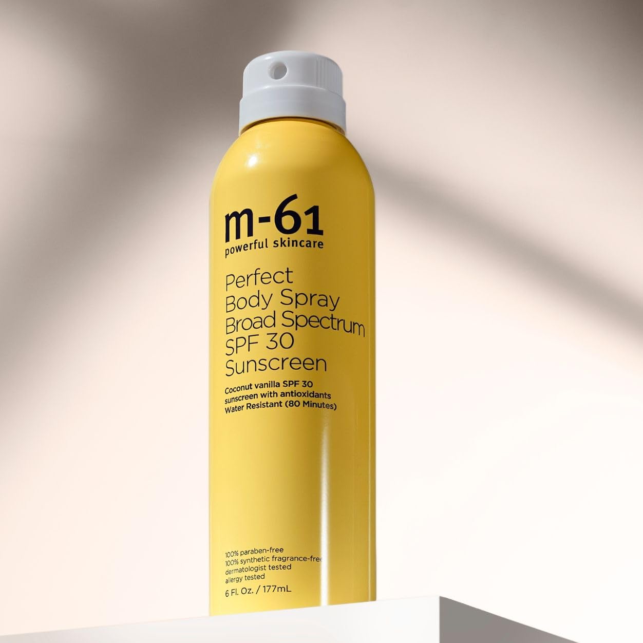 m-61 Body Spray Sunscreen SPF 30 | Non-Aerosol Continuous Sunscreen Spray, Coconut Vanilla Scented - 6 Fl Oz.