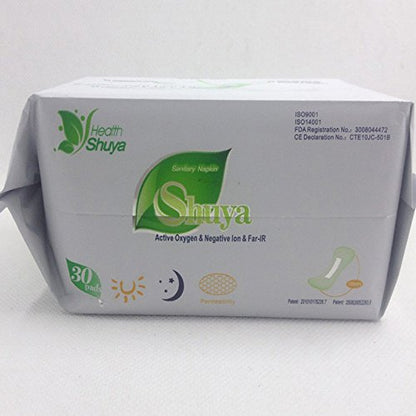 SHUYA Natural Cotton Panty Liners for Women Without Wings, Negative ion Pads, Chlorine Free, Herbal Scented, Length 155mm-120Count(Pack of 4)