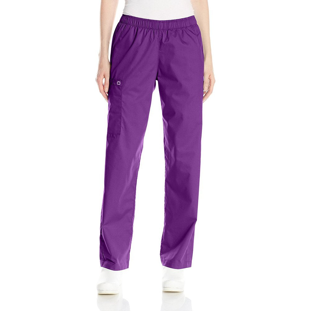 WonderWink Women's Pull-On Cargo Pant, Eggplant, 3X-Large