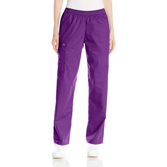 WonderWink Women's Pull-On Cargo Pant, Eggplant, 3X-Large