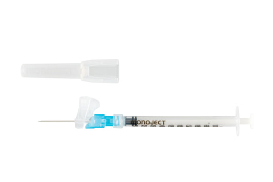 Cardinal Health™ Monoject™ Magellan™ Hypodermic Safety Needle and Syringe Combination, Blue, 1ML, 23GA x 1IN, Case of 200