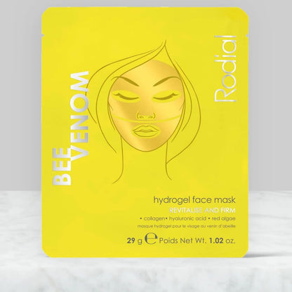 Rodial Bee Venom Hydrogel Face Mask, Gold Jelly Sheet Mask for Plumping & Smoothing, with Ethically Sourced Bee Venom & Triple Hyaluronic Acid, Hydrating Skincare Treatment