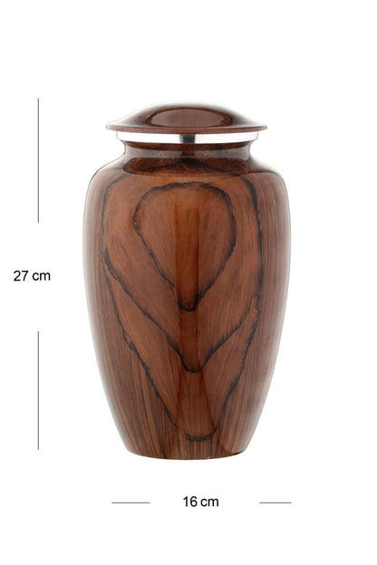Bold & Divine Wood Grain Cremation Urn for Human Ashes - Elegant Large Memorial Cremation Urn for Human Ashes - Perfect Tribute for Loved Ones - Male Female Man or Woman (Red Cherry Wood, Large)