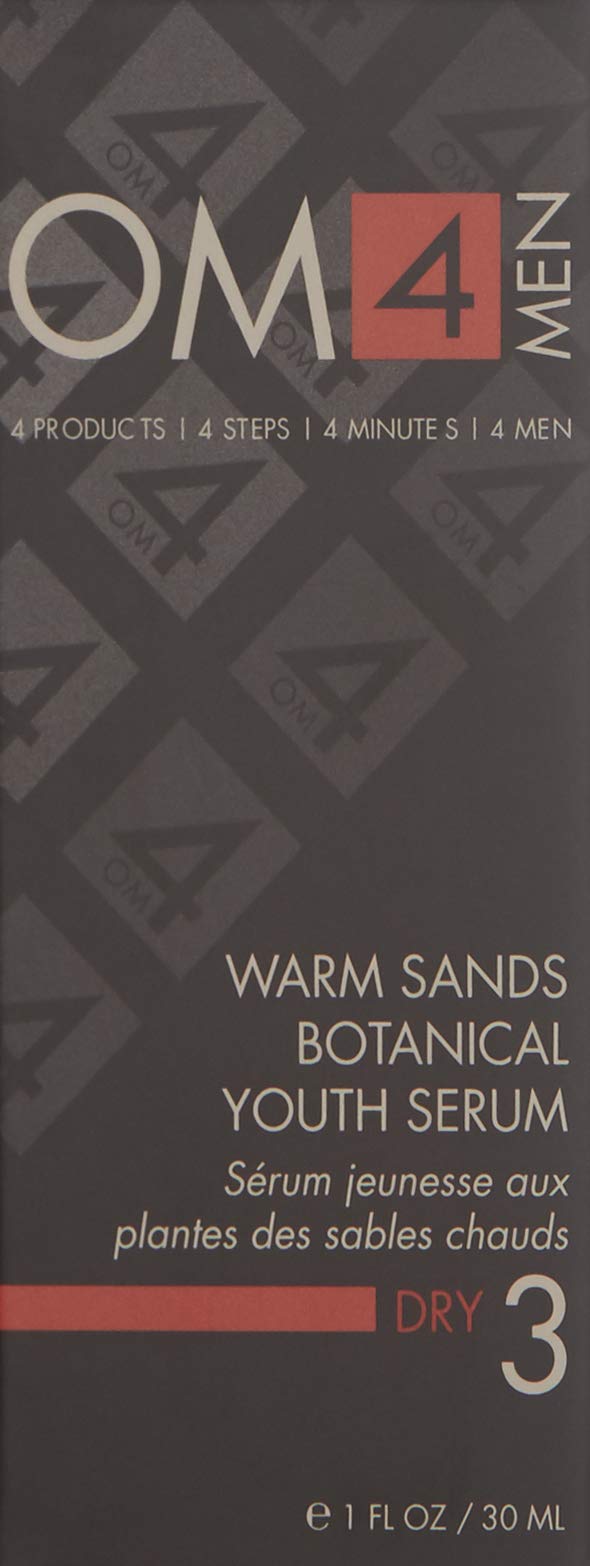 Organic Male OM4 Dry STEP 3: Warm Sands Botanical Youth Serum - Men's Skincare With anti-aging Vitamin C, Aloe Vera, and Hyaluronic Acid
