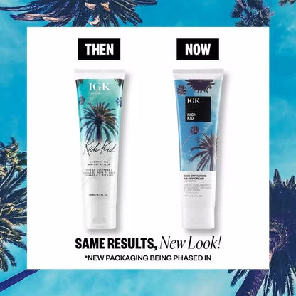 IGK RICH KID Wave Enhancing Air-Dry Cream | Hold + Texture + Shine | Vegan + Cruelty Free |