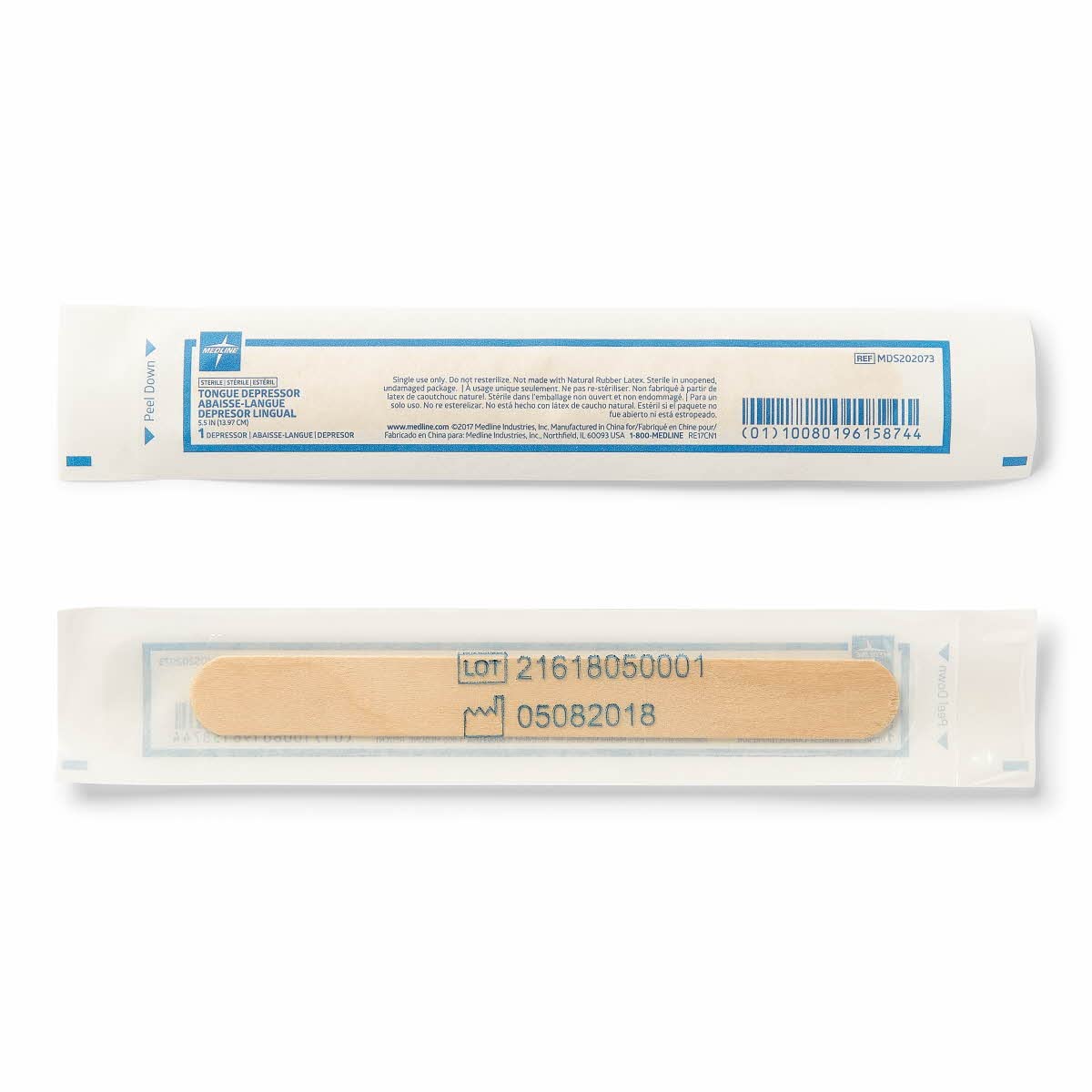 Medline Sterile Tongue Depressor, 5.5" Size, Pack of 1000