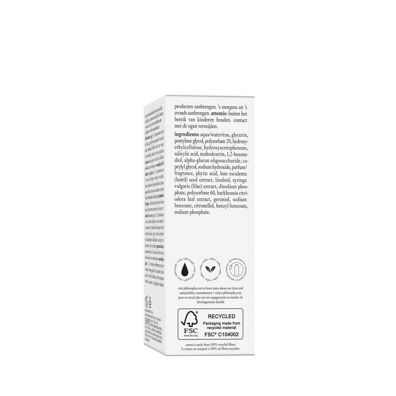 philosophy purity made simple pore minimizing facial serum- with salicylic acid, lentil seed extract & lilac extract decreases the appearance of pores instantly - vegan formula - 1 fl oz