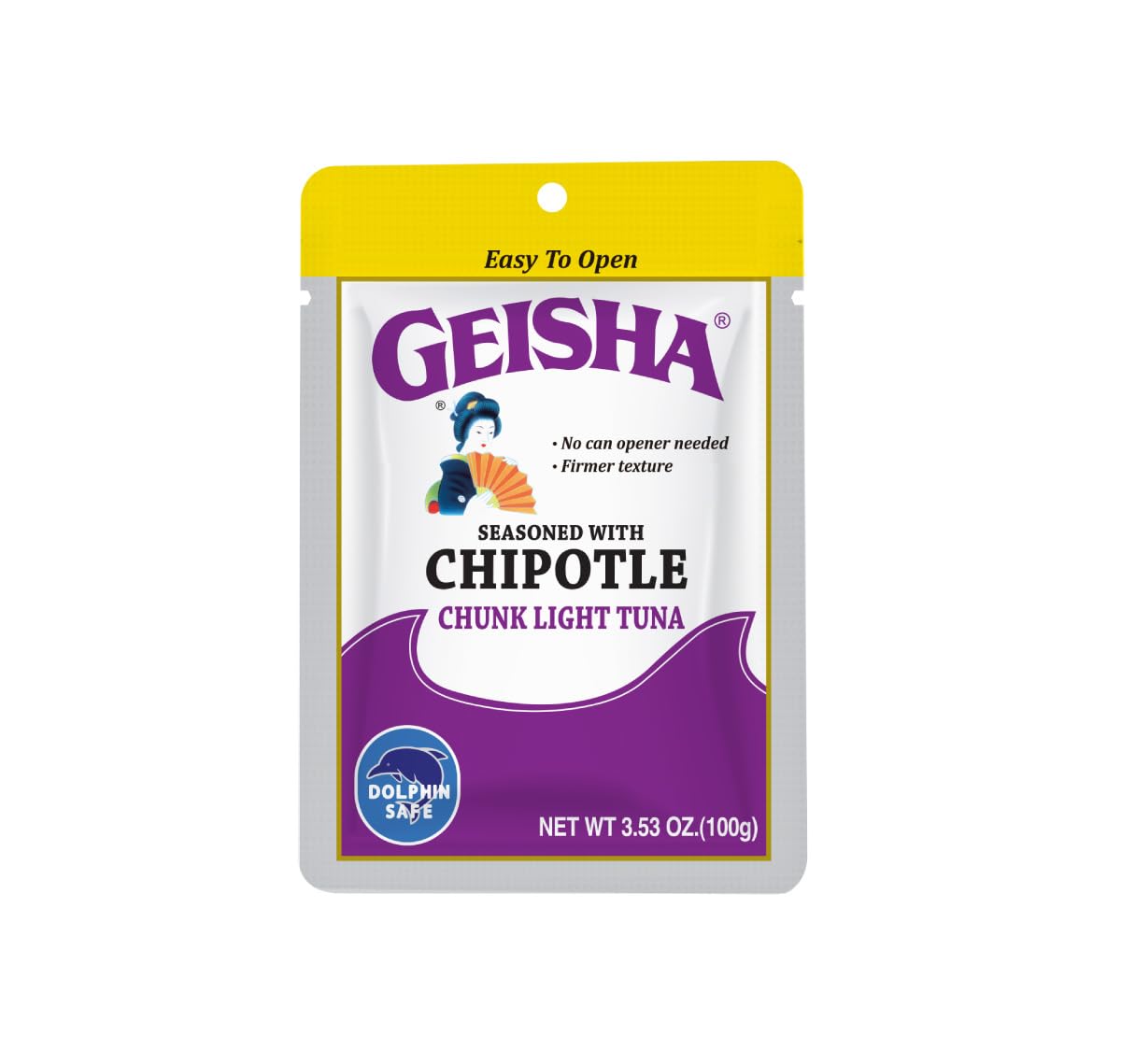 GEISHA Chunk Light Tuna Seasoned with Chipotle Sauce 3.53oz (Pack of 12), Tuna| HALAL & Kosher Certified – Gluten Free – Wild Caught – Dolphin Safe Catch – Good Source of Protein