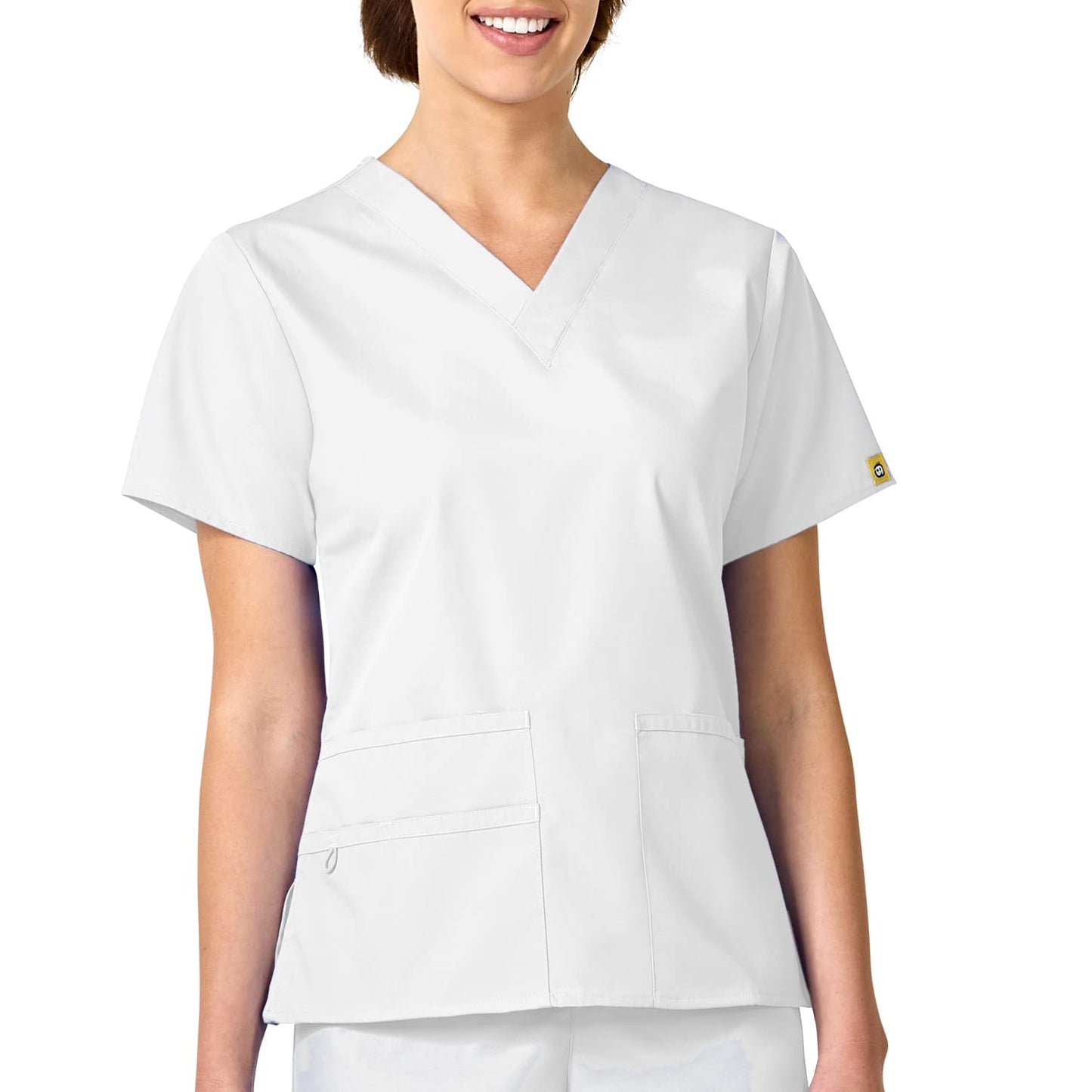 WonderWink womens Origins Bravo V-Neck Top, White, XX-Small