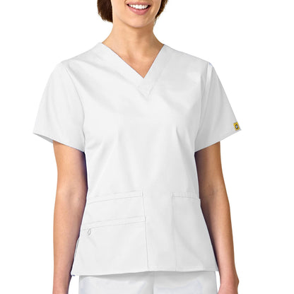 WonderWink womens Origins Bravo V-Neck Top, White, XX-Small