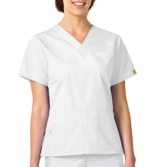 WonderWink womens Origins Bravo V-Neck Top, White, XX-Small