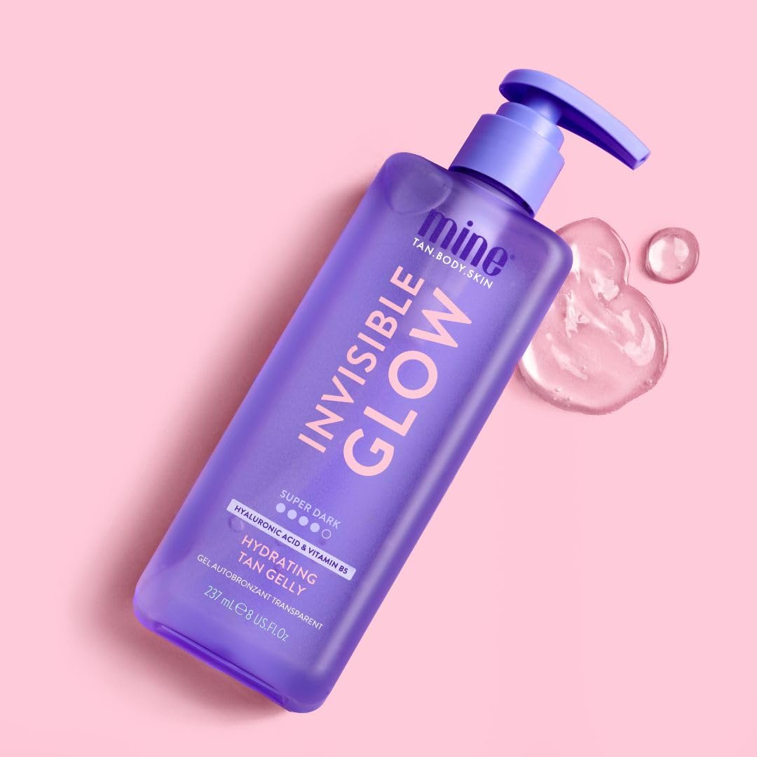 MineTan Clear Self Tanning Gel | Super Dark Invisible Tan Gel - Best Transfer Free Sunless Tanner, Hydrating, Quick Apply, For a Dark Bronze Skin Finish, Face & Body, 8 Fl Oz